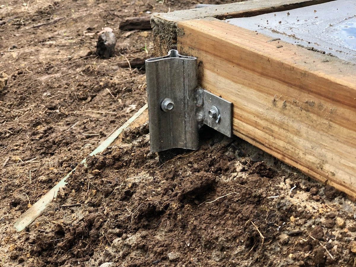 StakeTek bracket fixed to timber with installation kit hardware