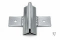 StakeTek Flat Slide-On Bracket — front view showing the star picket Y-profile sleeve and bolt holes